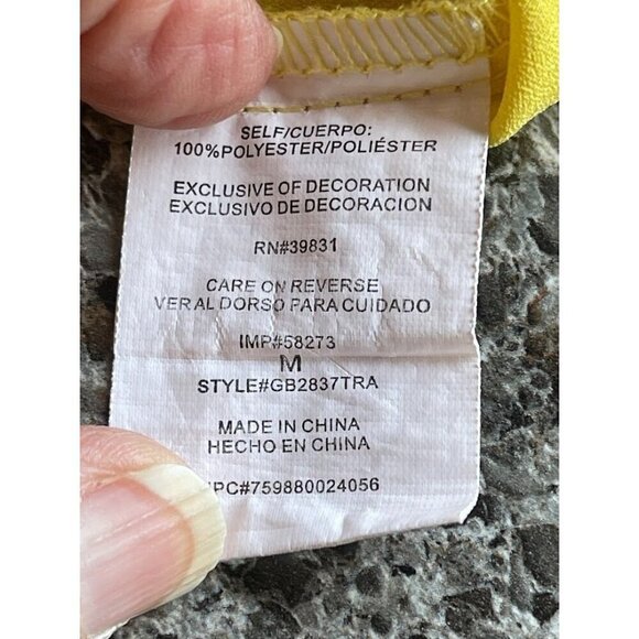 GIANNI BINI Floral Embroidered Blouse WOMEN'S SZ M YELLOW and PINK lightweight - Picture 6 of 14